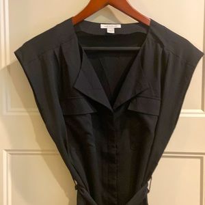 🌼2/$15🌼- BOSTON PROPER BLOUSE sz 10 Black with tie waist